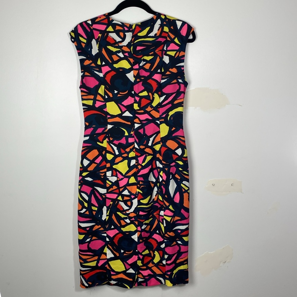 Anne Klein Geometric Faux Wrap Dress Sz 10 - Picture 4 of 5